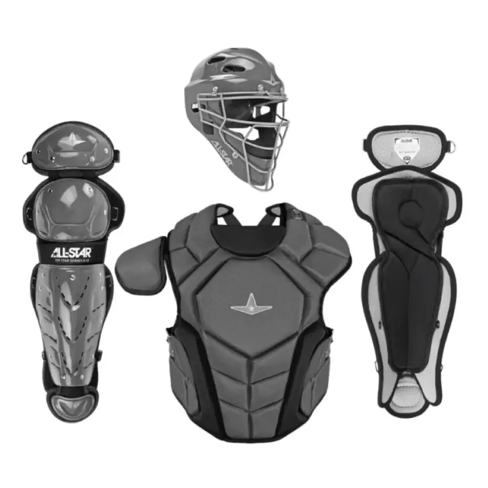 All-Star Top Star Series Baseball Catching Equipment Kit Meets NOCSAE Standard - Ages 7 to 9 Graphite - GRAPHITE