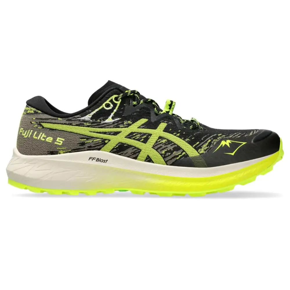 ASICS Mens Fuji Lite 5 Running Shoes 7.5 Black/Safety Yellow - Black/Safety Yellow / 7.5
