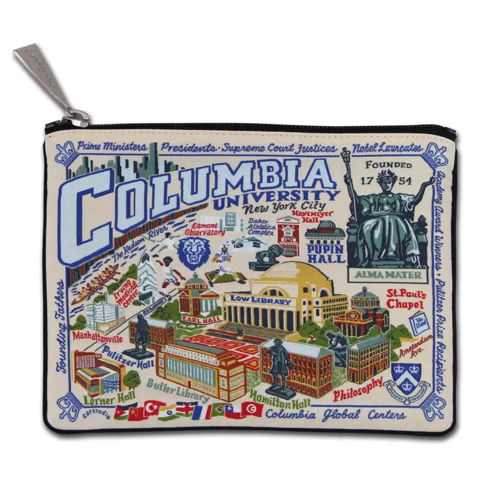 Catstudio Collegiate Zipper Pouch Columbia University Travel Toiletry Bag Ideal Gift for Alumni Makeup Bag or Travel