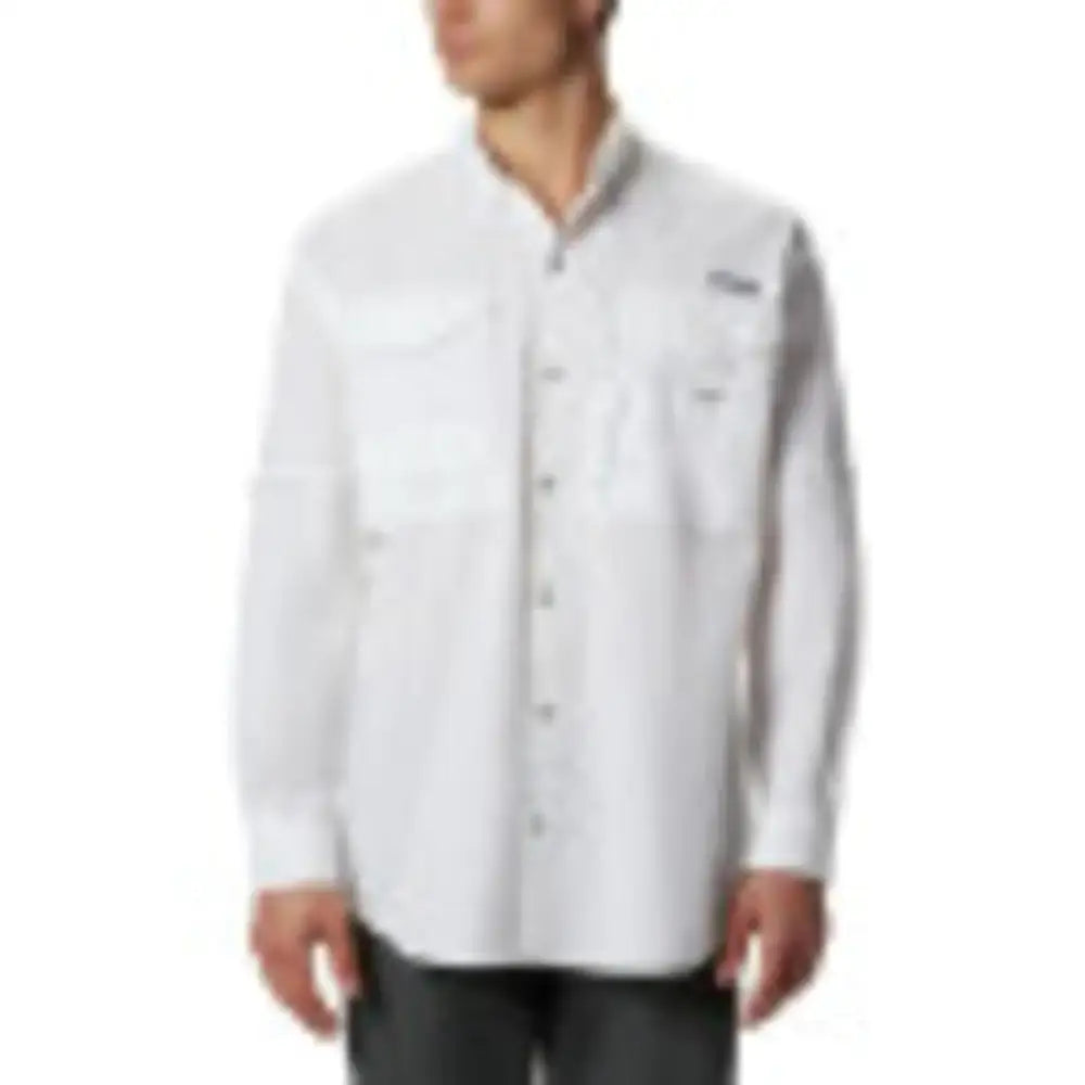 Columbia Mens Bonehead Long Sleeve Shirt BigWhite2X - White / 2X