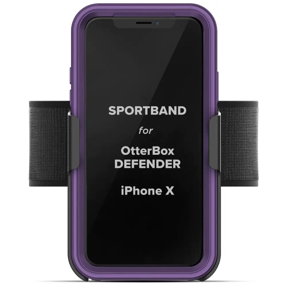 ENCASED Workout Armband for Otterbox Defender Case - Apple iPhone X/iPhone Xs Adjustable Sports Band (Fits arm Sizes