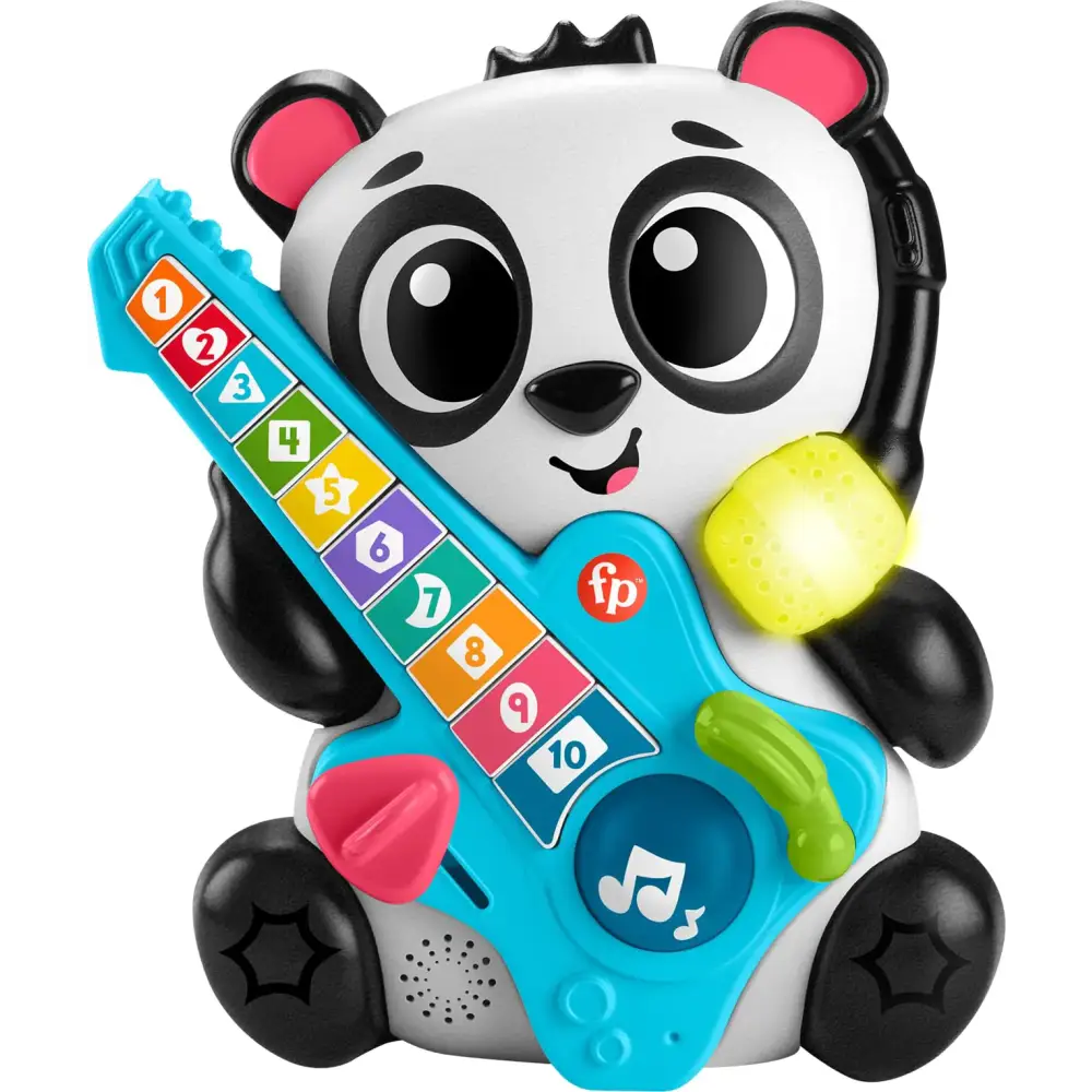 Fisher-Price Baby Learning Toy Link Squad Jam & Count Panda with Music & Lights for Ages 9+ Months Compatible Only