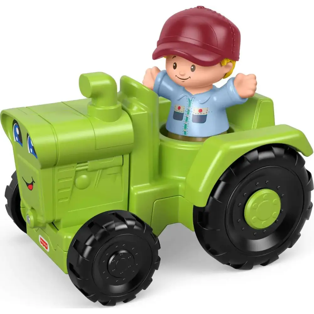 Fisher-Price Little People Toddler Toy Helpful Harvester Tractor Farm Vehicle & Figure Set for Preschool Pretend Play