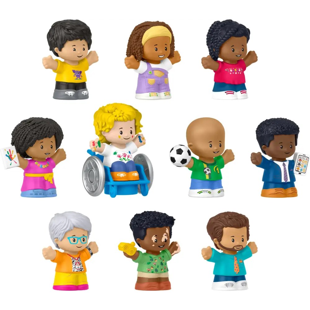 Fisher-Price Little People Toddler Toys Classroom Figures 10-Piece Set for Preschool Pretend Play for Kids Ages 1+