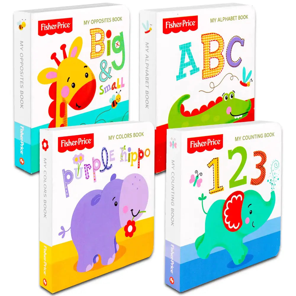 Fisher-Price ’My First Books Set of 4 Baby Toddler Board Books (ABC Book Colors Book Numbers Book Opposites Book) - n/a