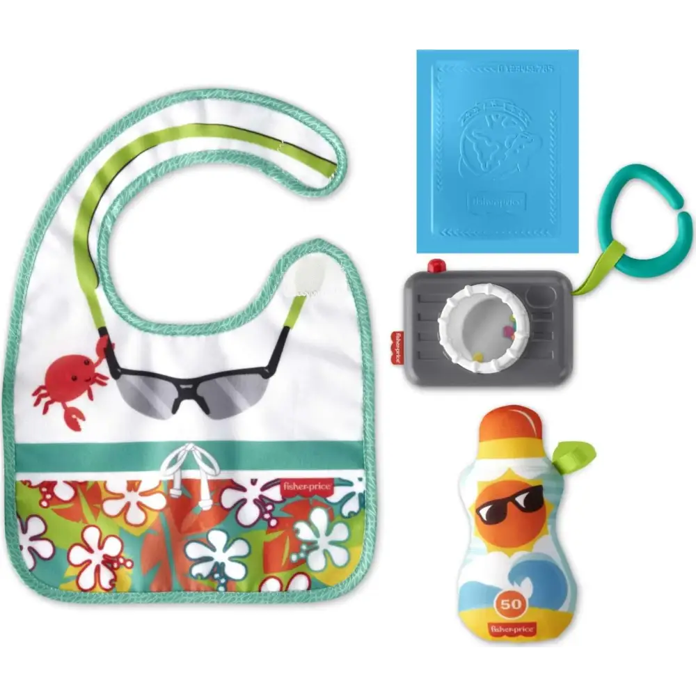Fisher-Price Tiny Tourist Gift Set 4 travel-themed baby toys for take-along play - n/a