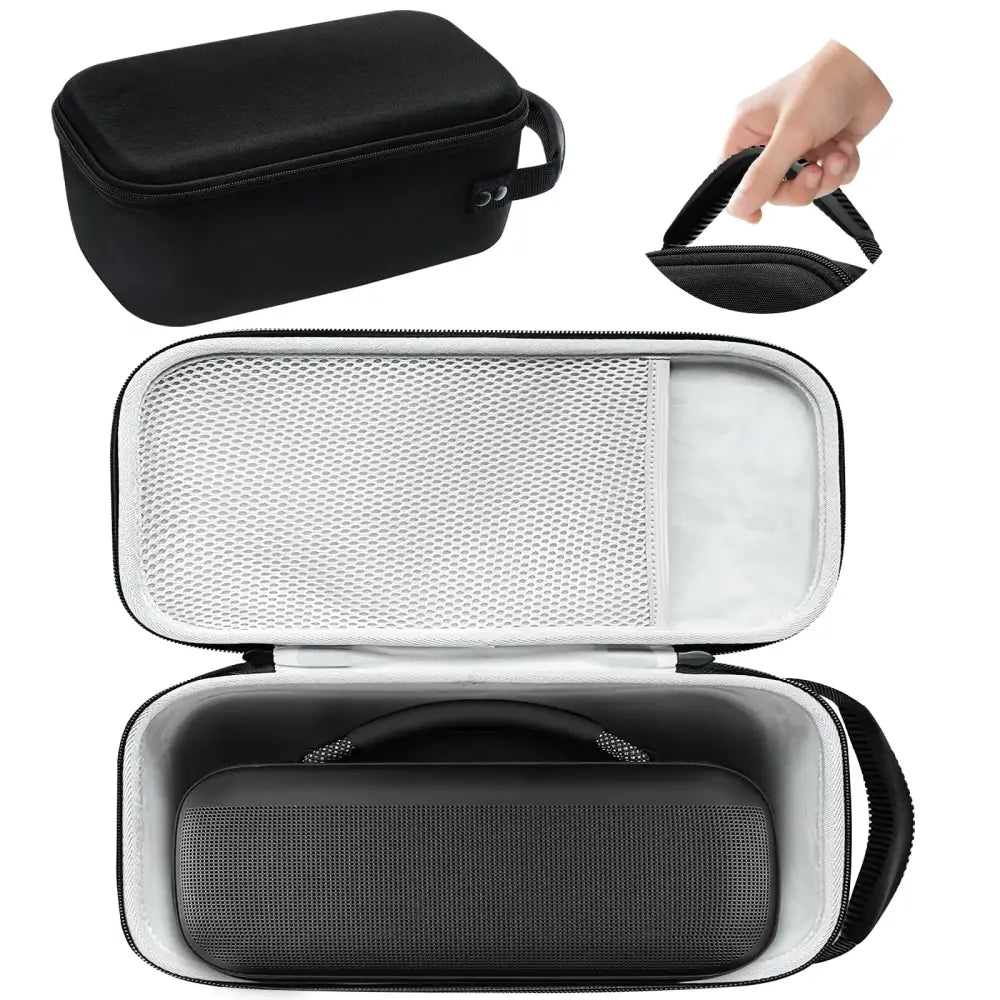 for Bose SoundLink Max Portable Speaker Hard Carrying Case Portable Travel Case with Handle and Mesh Bag for USB Cable