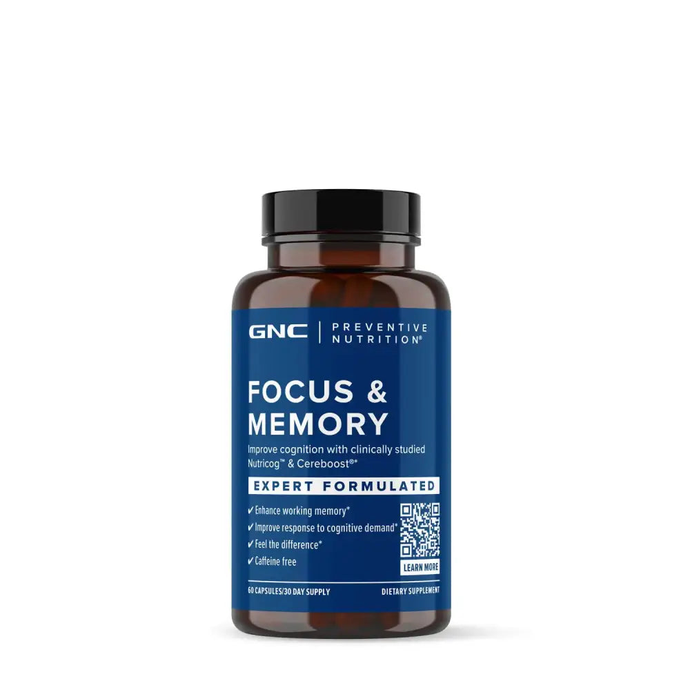 GNC Preventive Nutrition Focus and Memory - 60 Capsules | 30 Servings - n/a