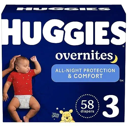 Huggies Size 3 Overnites Baby Diapers: Overnight Diapers Size 3 (16-28 lbs) 58 Ct - 58 / Size 3
