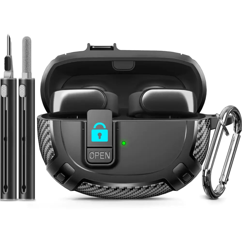 Ljusmicker for Bose Ultra Open Earbuds Case Cover 2024 with Cleaner KitMilitary Hard Cover with Lock for Bose Open Ear