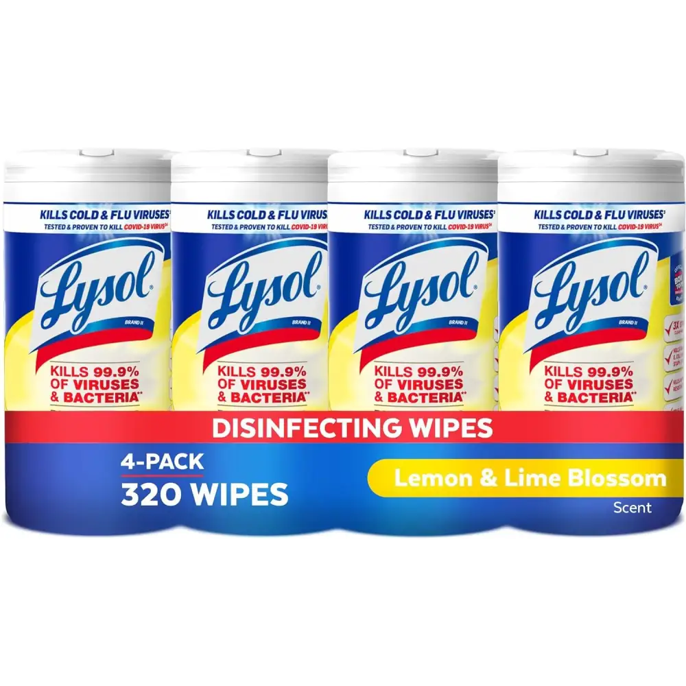 Lysol Disinfectant Wipes Multi-Surface Antibacterial Cleaning Wipes For Disinfecting and Cleaning Lemon and Lime
