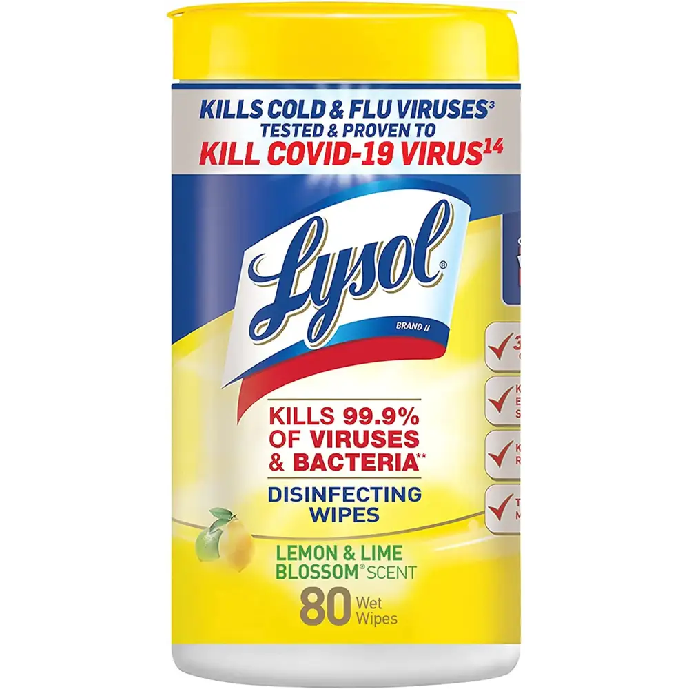 Lysol Disinfecting Wipes Lemon and Lime Blossom 80 Count (Pack of 6) - n/a