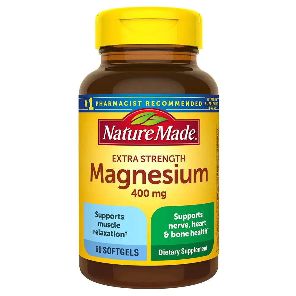 Nature Made Extra Strength Magnesium Oxide 400 mg Dietary Supplement for Muscle Nerve Bone and Heart Support 60