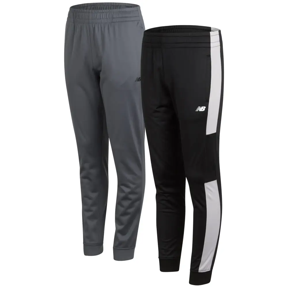 New Balance Boys Sweatpants - 2 Pack Athletic Tricot Jogger Pants for Boys - Breathable Performance Track Joggers