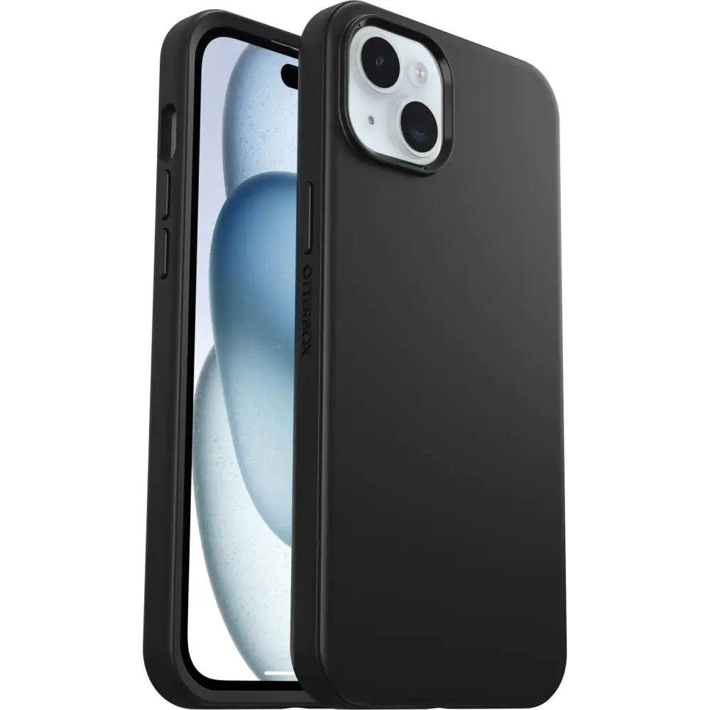 OtterBox iPhone 15 Plus and iPhone 14 Plus Symmetry Series Case - BLACK snaps to MagSafe ultra-sleek raised edges