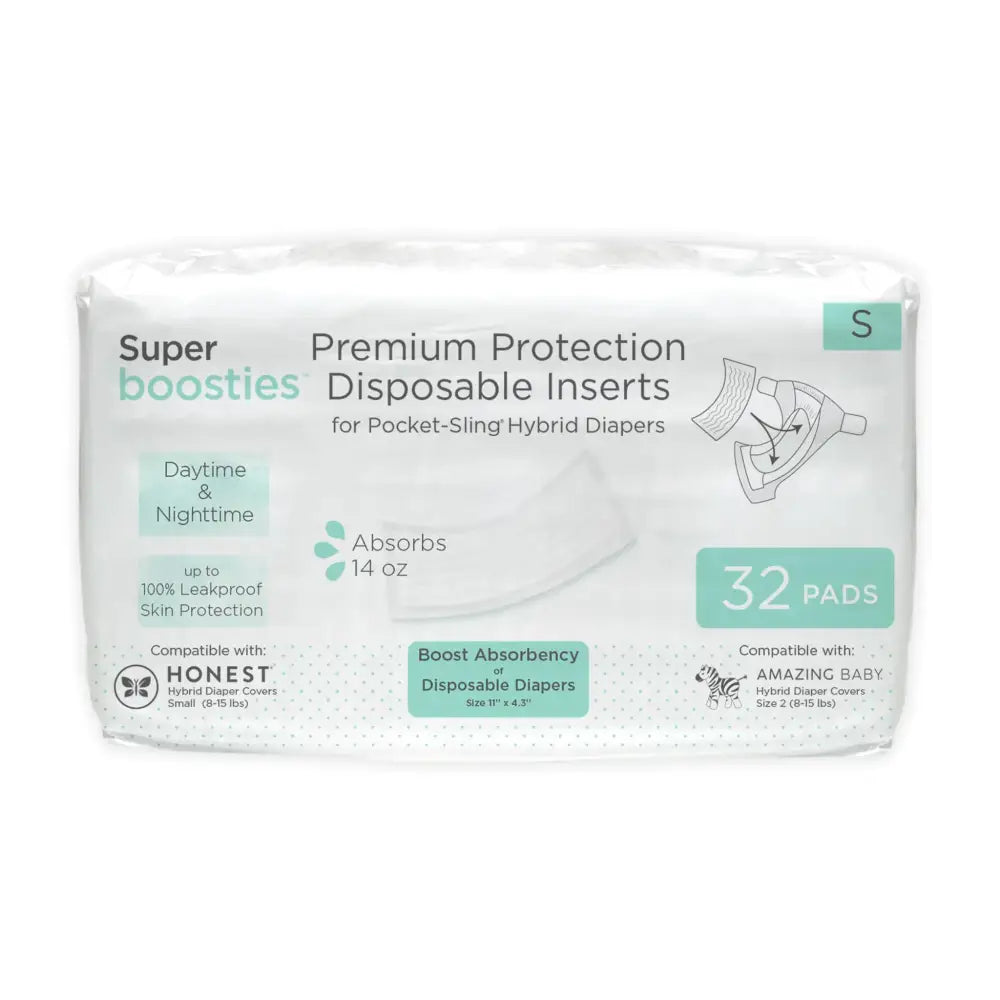 Overnight Diaper Leak Stopper Super Boosties Disposable Inserts Use with Pampers Sizes 2-6 Honest Hybrid Diaper Cover