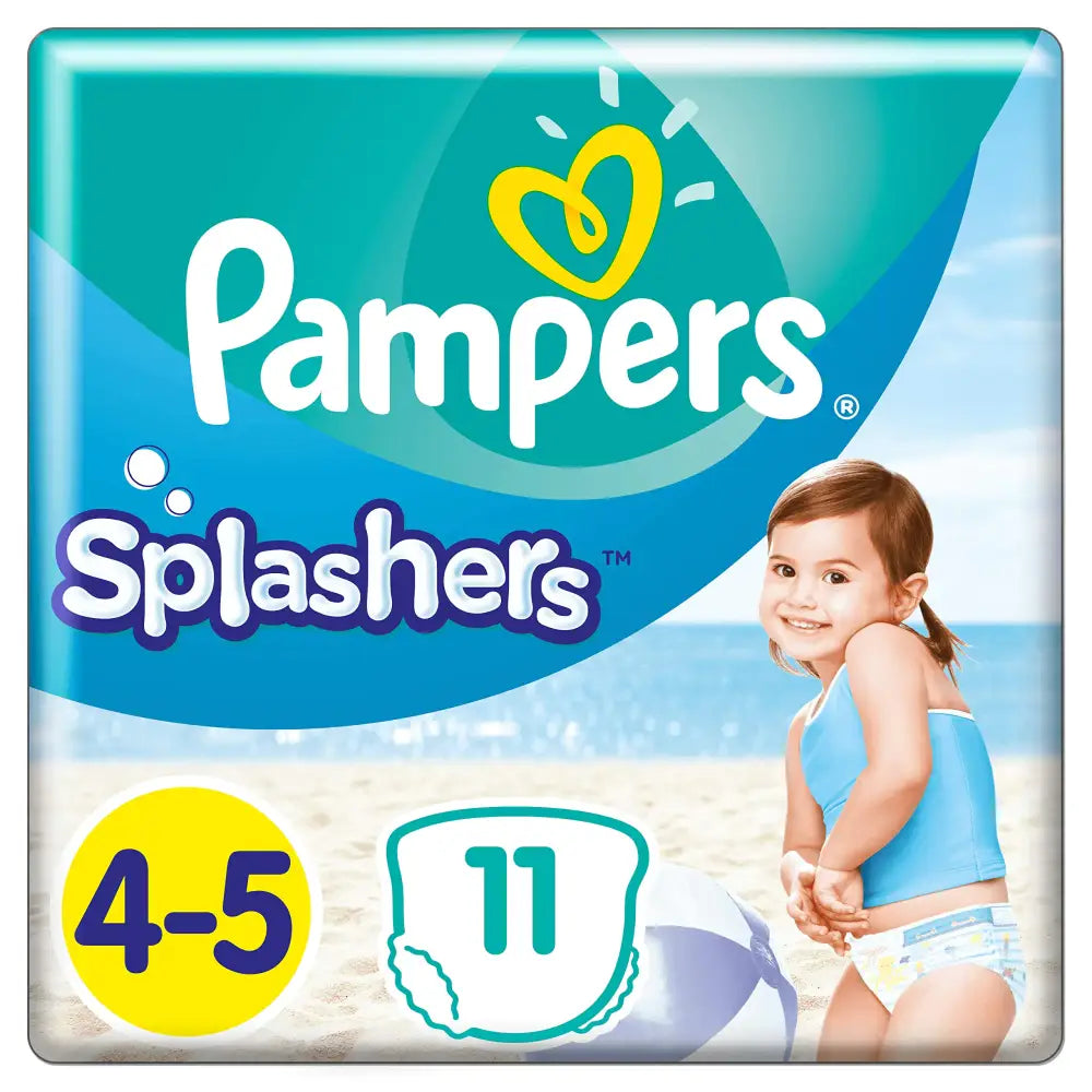 Pampers Splashers Size 4-5 9-15 kg Disposable Swim Diapers for Optimal Protection in Water 11 Pieces - Taille 4-5 (11