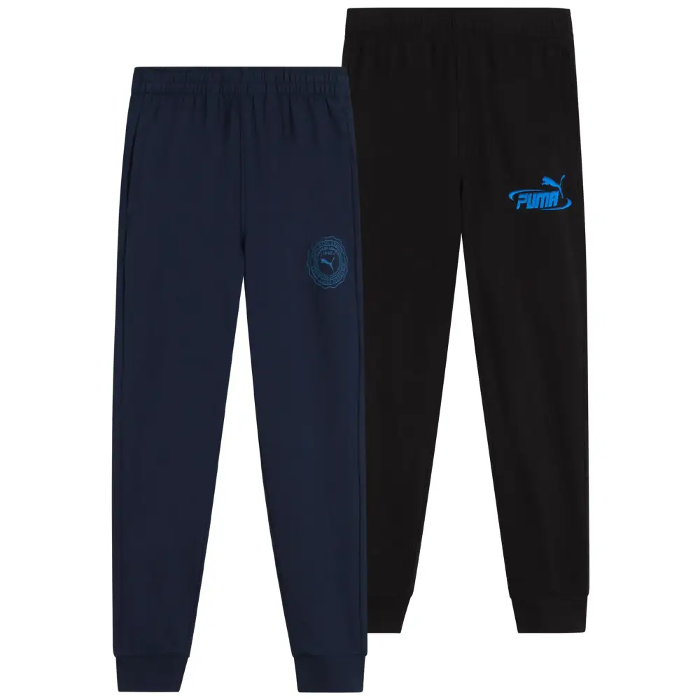 PUMA Boys Sweatpants - 2 Pack French Terry Performance Active Jogger Pants - Boys Athletic Pants (S-XL) Size Medium