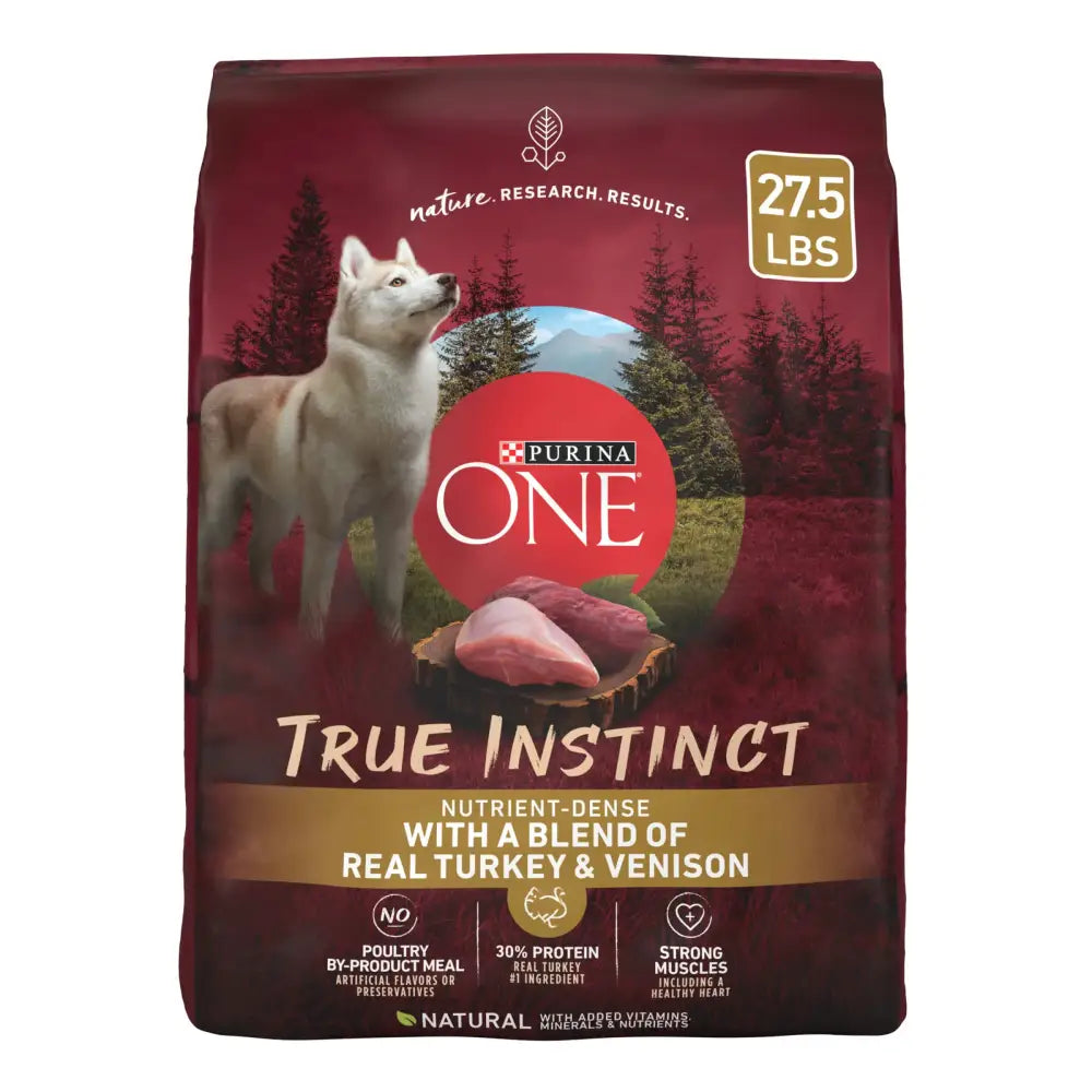 Purina ONE True Instinct With A Blend Of Real Turkey and Venison Dry Dog Food - 27.5 lb. Bag - Turkey & Venison / 27.5