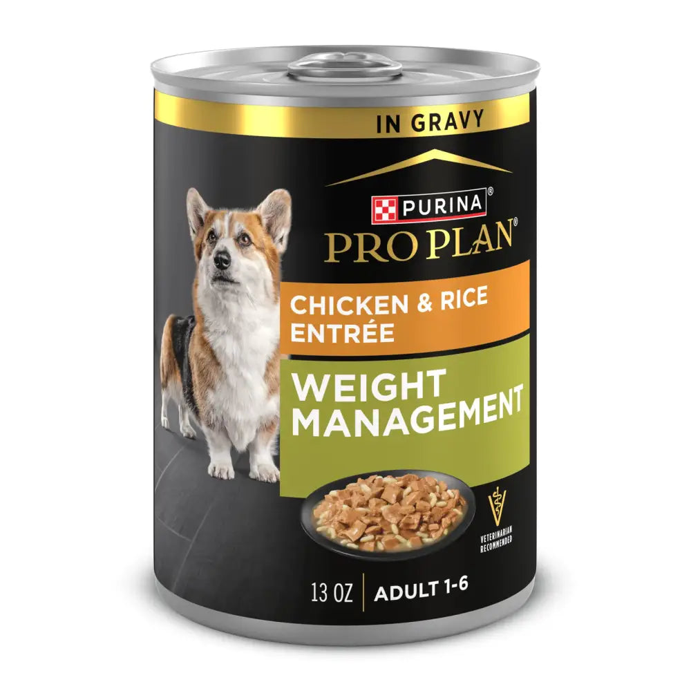 Purina Pro Plan Weight Management Wet Dog Food Chicken and Rice Entrée in Gravy - (Pack of 12) 13 oz. Cans - 13 Ounce