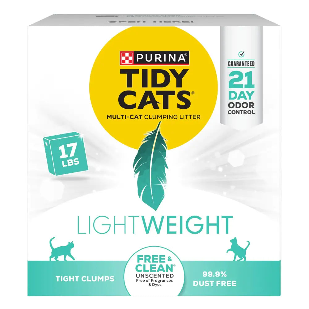 Purina Tidy Cats Low Dust Clumping Cat Litter Lightweight Free & Clean Unscented Multi Cat Litter - 17 Lb. Box