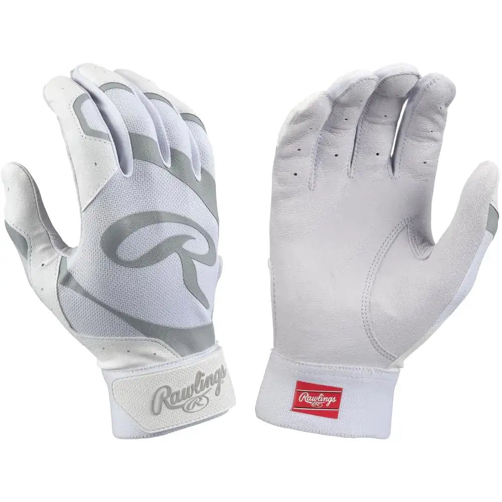 Rawlings | 5150 II Baseball Batting Gloves | White/White | Youth Small - White/White / Youth Small