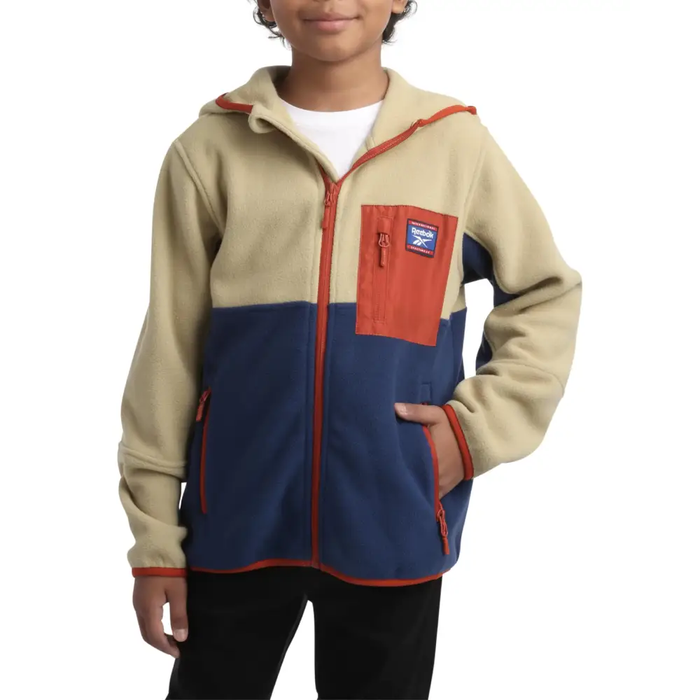 Reebok Boys Jacket - Warm Polar Fleece Zip Up Hoodie Jacket for Boys - Lightweight Athletic Boys Comfort Hoodie (4-20)