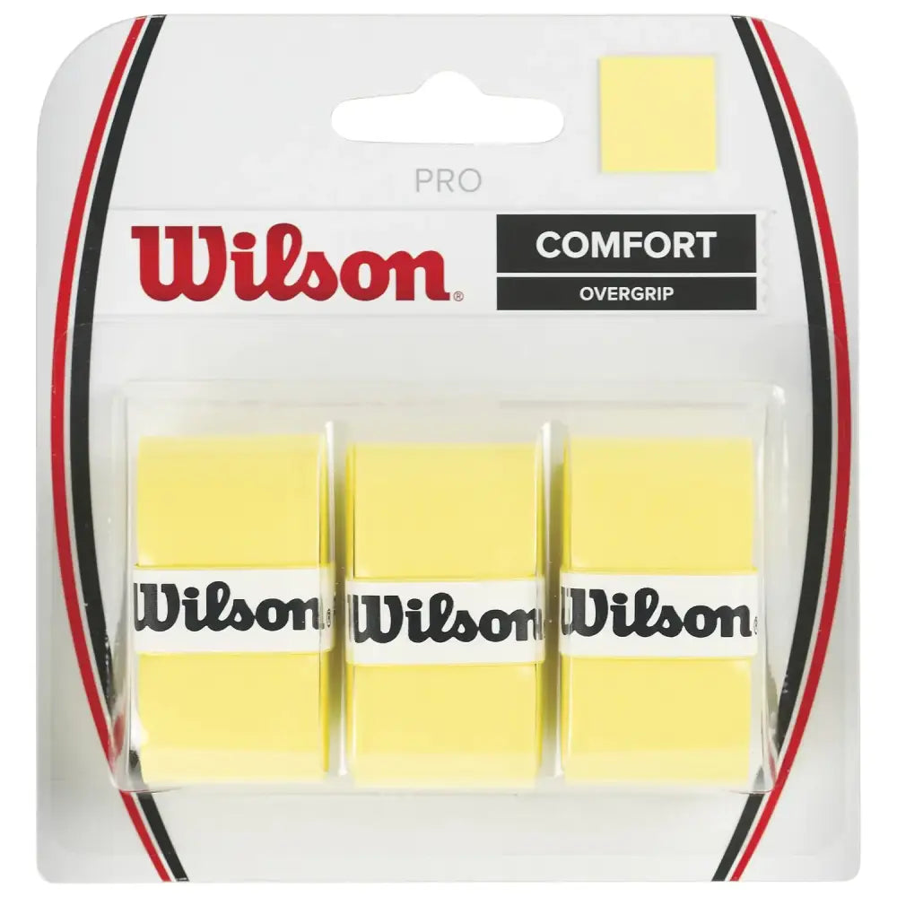 2 of Wilson Pro Overgrip Comfort 3 Packs (Total 6 Strips of overgrip) - Yellow - n/a