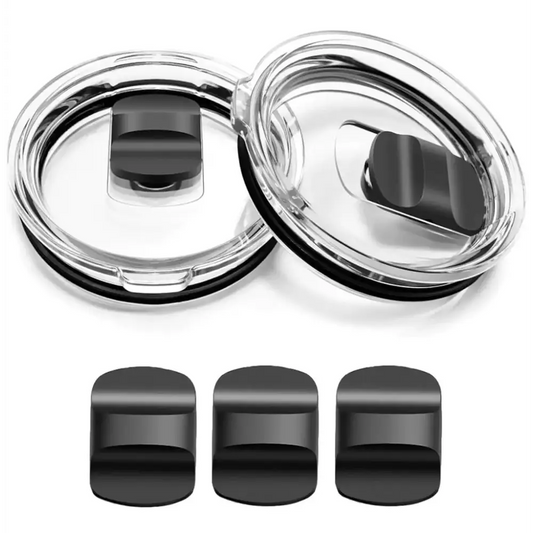 2PCS 20 oz Tumbler Lid for YETI with 3 Black Magnetic Slider Replacement Replacement Cup Lids Covers Compatible