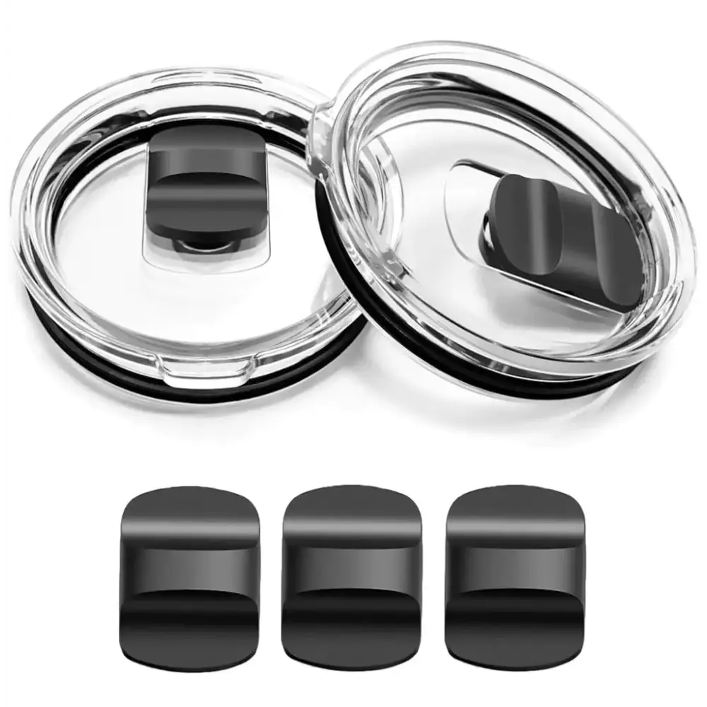 2PCS 20 oz Tumbler Lid for YETI with 3 Black Magnetic Slider Replacement Replacement Cup Lids Covers Compatible