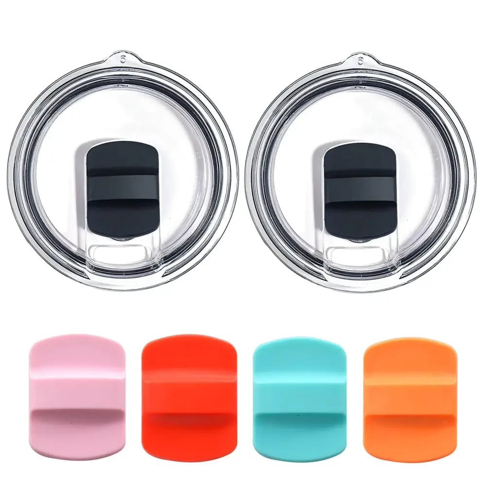 2Pcs 20oz Magnetic Tumbler Lid with 4Pack Magnetic Sliders Replacement Cup Lids Tumbler Cover Spill Proof Fits YETI