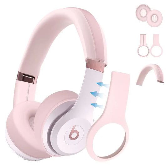 【3 in 1】 Silicone Case for Beats Solo 4 Headphones Protective Silicone Covers for Beats Solo 4 Shell/Ear Pad/Headband