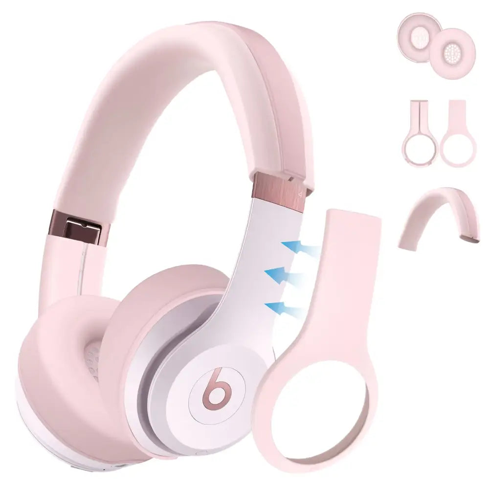 【3 in 1】 Silicone Case for Beats Solo 4 Headphones Protective Silicone Covers for Beats Solo 4 Shell/Ear Pad/Headband