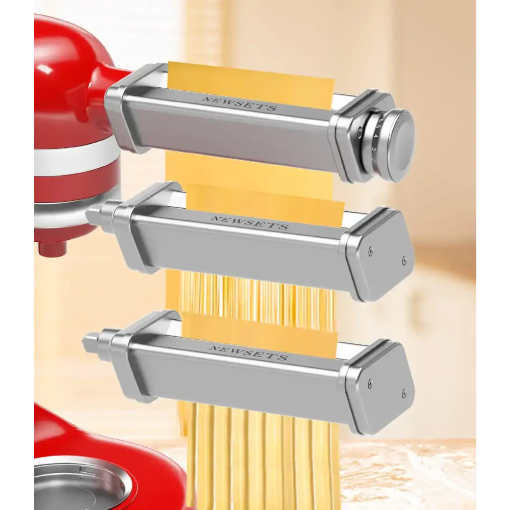 3 PCS Pasta Maker Attachments for All KitchenAid Stand Mixers Pasta Accessories Including Pasta Roller Fettuccine