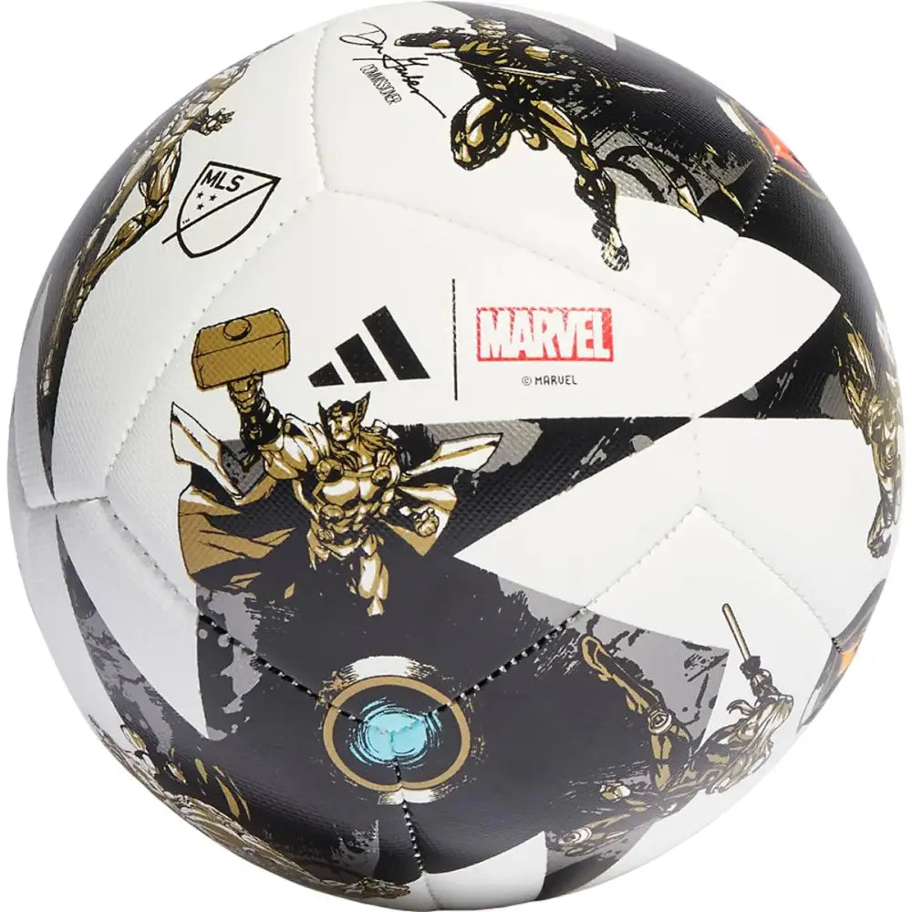 adidas MLS 2023 Marvel Ball Collection - All Star Game Mini Ball (1 Black/White/Iron Metallic/Gold Metallic (Mini))