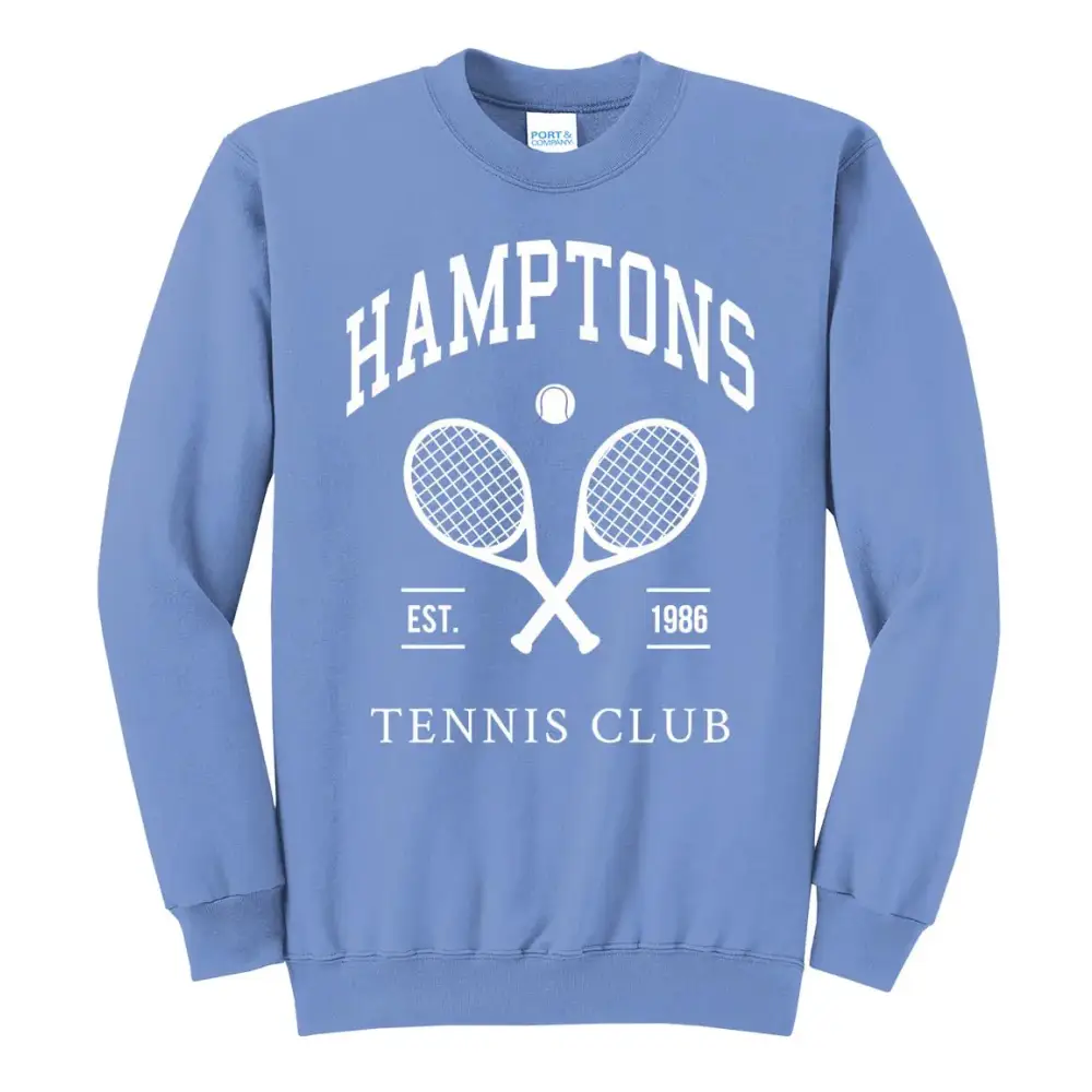 Adult Hamptons Mens Tennis Club Relaxed Sweatshirt Vintage Lightweight Tennis Sweatshirt Preppy Sweatshirt (Mens Medium