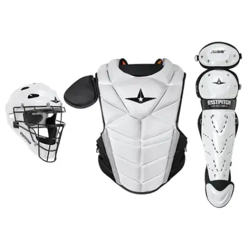 All-Star Fastpitch Advanced Series White/Black Medium Catchers Kit - Superior Protection and Performance for Elite