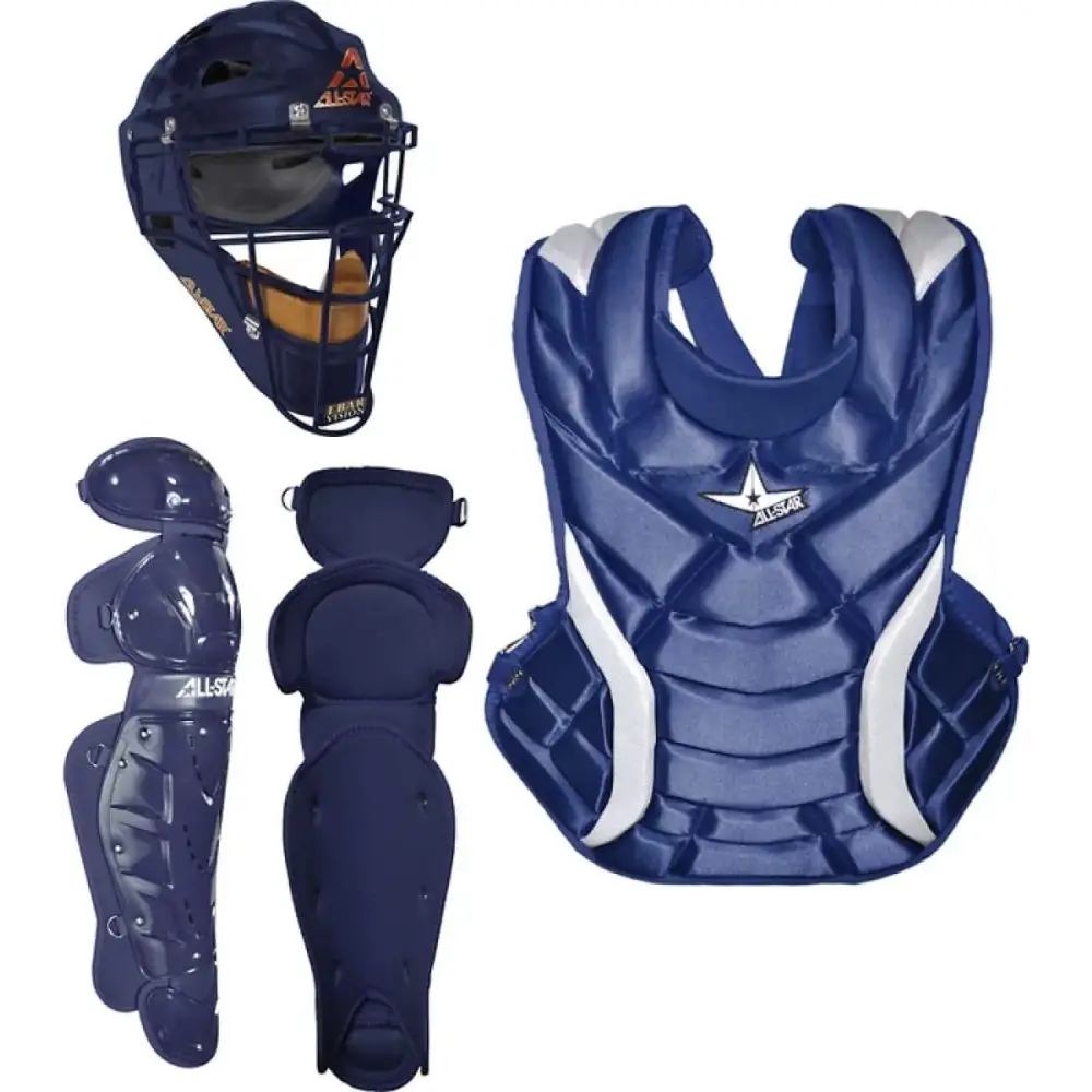 All-Star® Fastpitch / Softball Players Series Catching Equipment Kit Meets NOCSAE Standard - Ages 12 to 16 - Navy Blue
