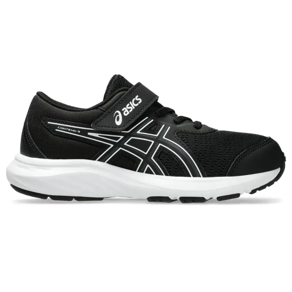 ASICS Kids Contend 9 Pre School Running Shoe K10 Black/White - Black/White / 10 Little Kid