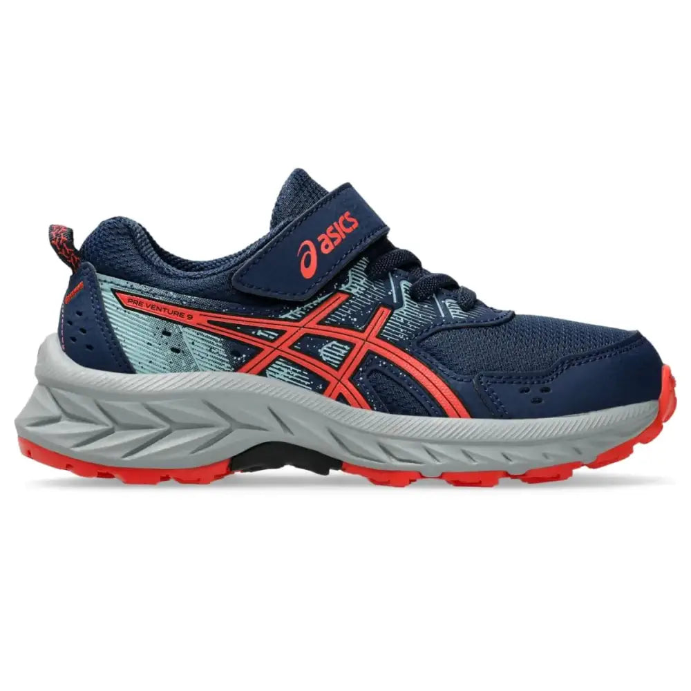 ASICS Kids PRE Venture 9 Pre-School Running Shoes 3 Night Sky/RED Snapper - Night Sky/Red Snapper / 3 Little Kid