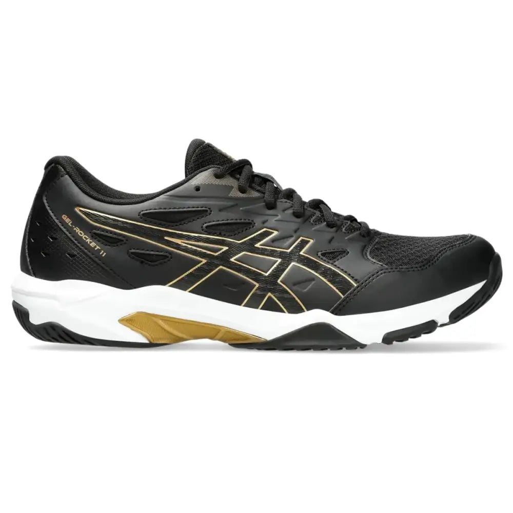 ASICS Mens Gel-Rocket 11 2E Volleyball Shoes 9.5 Black/Pure Gold - Black/Pure Gold / 9.5 Wide