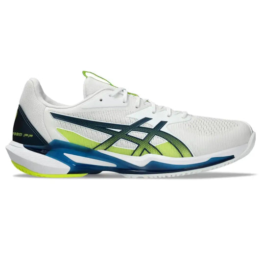 ASICS Mens Solution Speed FlyteFoam 3 Tennis Shoes 14 White/MAKO Blue - White/Mako Blue / 14