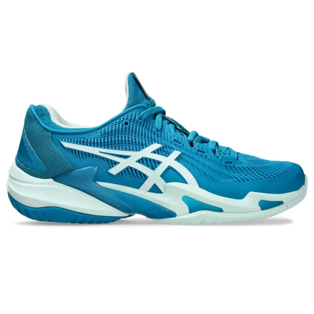 ASICS Womens Court FlyteFoam 3 Tennis Shoes 8.5 Teal Blue/White - Teal Blue/White / 8.5