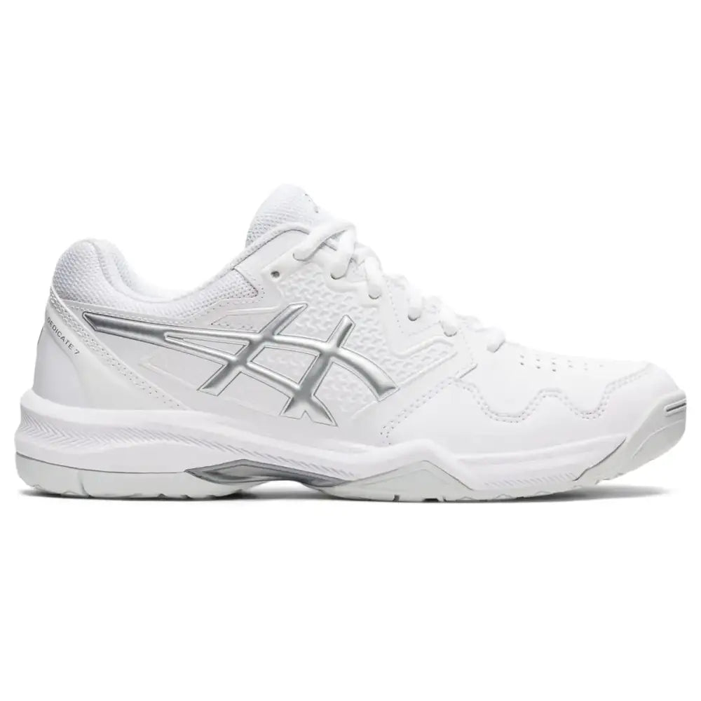 ASICS Womens Gel-Dedicate 7 Tennis Shoes 9.5 White/Pure Silver - White/Pure Silver / 9.5