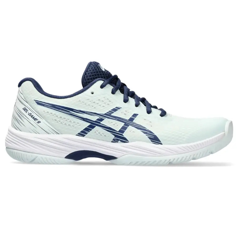ASICS Womens Gel-Game 9 Tennis Shoe 8.5 Pale Mint/Blue Expanse - Pale Mint/Blue Expanse / 8.5
