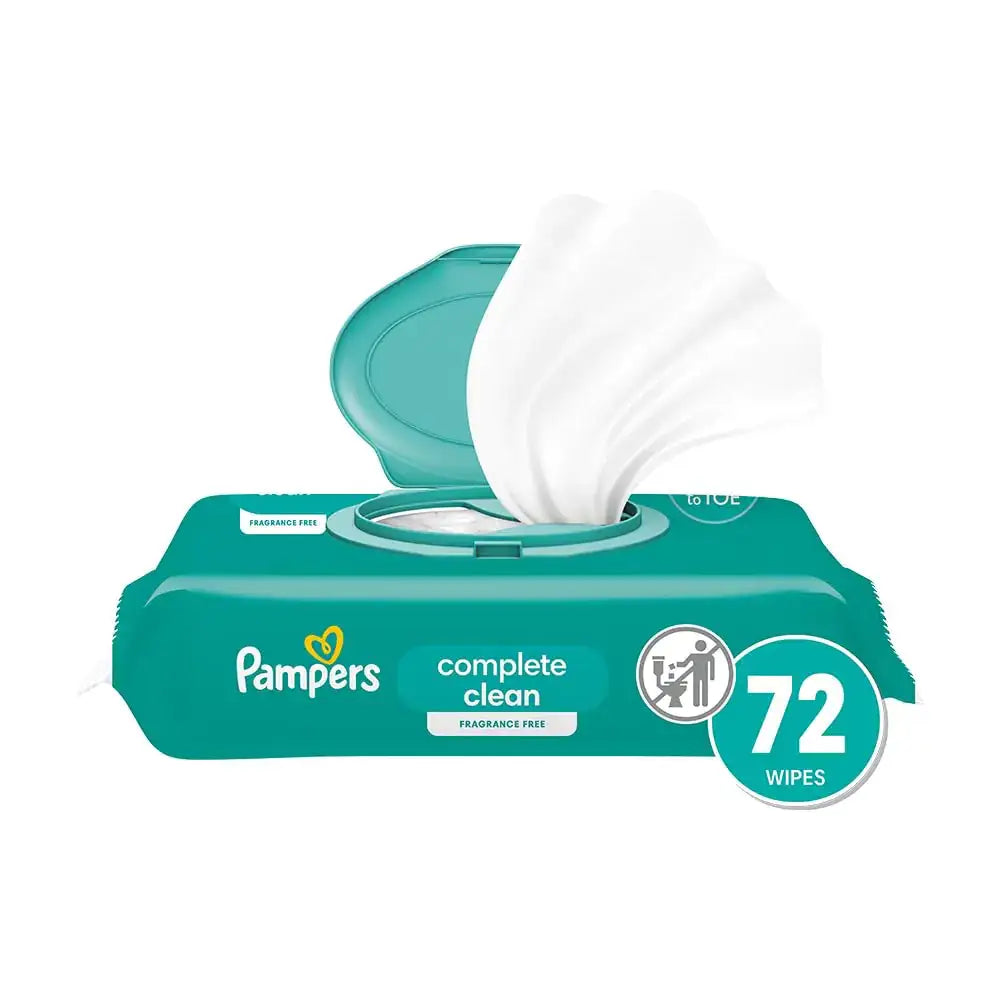 Baby Wipes Pampers Baby Diaper Wipes Complete Clean Scented 6X Pop-Top Packs 432 Total Wipes - 432 Count (Pack of 1)