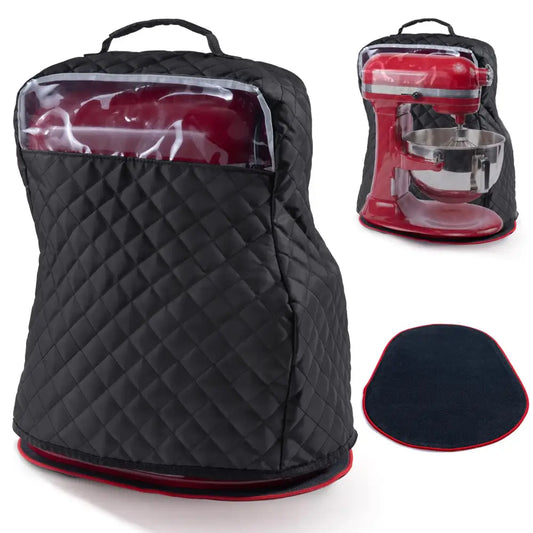 BAGSPRITE Stand Mixer Cover with Appliance Sliders Compatible with KitchenAid Mixer 4.5/5 Quart with Pockets