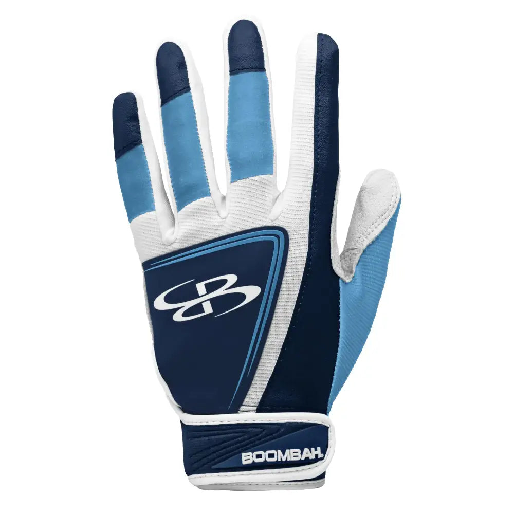 Boombah Momentum Youth Batting Glove Navy/White/Columbia - Size Youth Large - Navy/White/Columbia Blue / Youth Large