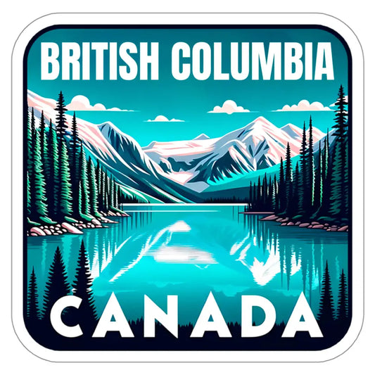 British Columbia Province Canada Sticker Travel Outdoors Decal Vinyl Small Waterproof for Water Bottle Mug Passport