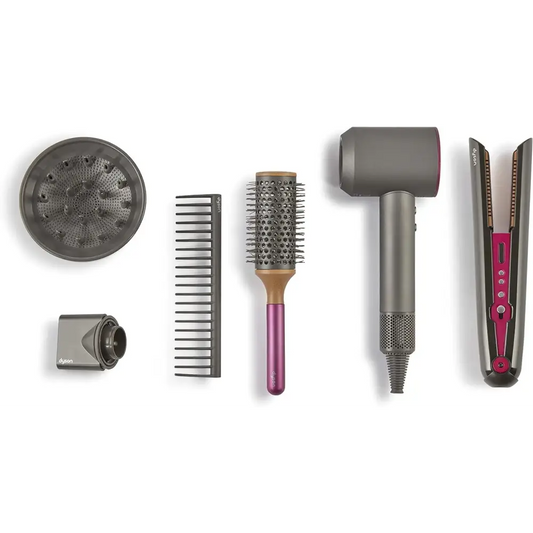 Casdon Dyson Spielzeug - Supersonic & Corrale Deluxe Styling Set - Spielzeug-Glätteisen & Föhn mit echter Funktion